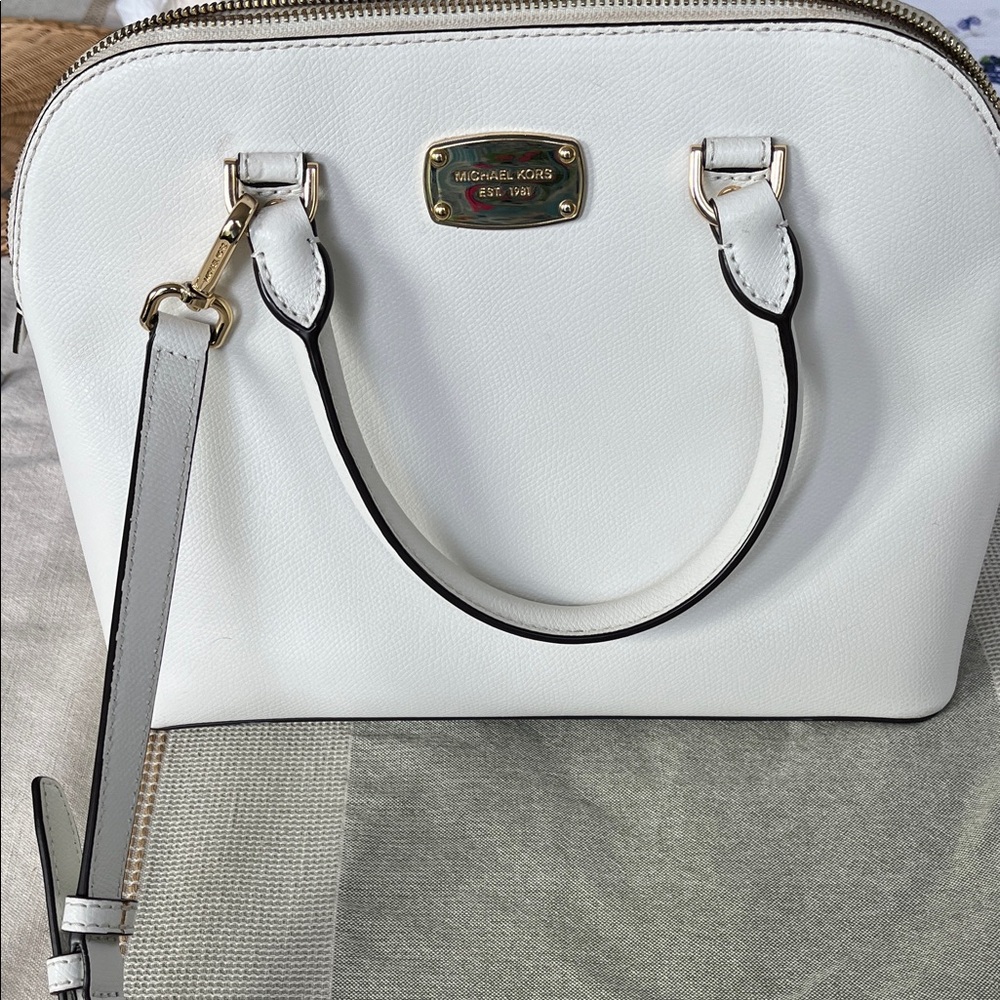 Michael Kors White Leather Satchel
